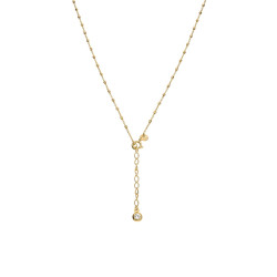 Złoty Naszyjnik z Grawerowanymi Kulkami i Cyrkonią - JubilerSezam.pl