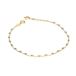 Złota Bransoletka z Grawerowanymi Kulkami pr. 375 - JubilerSezam.pl