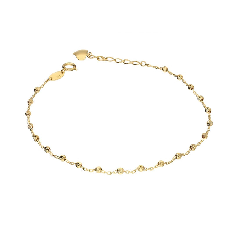 Złota Bransoletka z Grawerowanymi Kulkami pr. 375 - JubilerSezam.pl