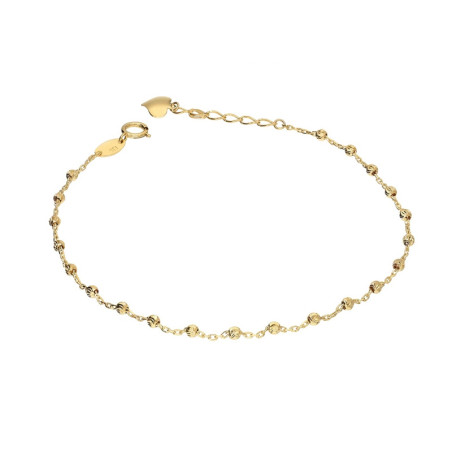 Złota Bransoletka z Grawerowanymi Kulkami pr. 375 - JubilerSezam.pl