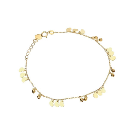 Złota Bransoletka z Sercami pr. 585 - JubilerSezam.pl