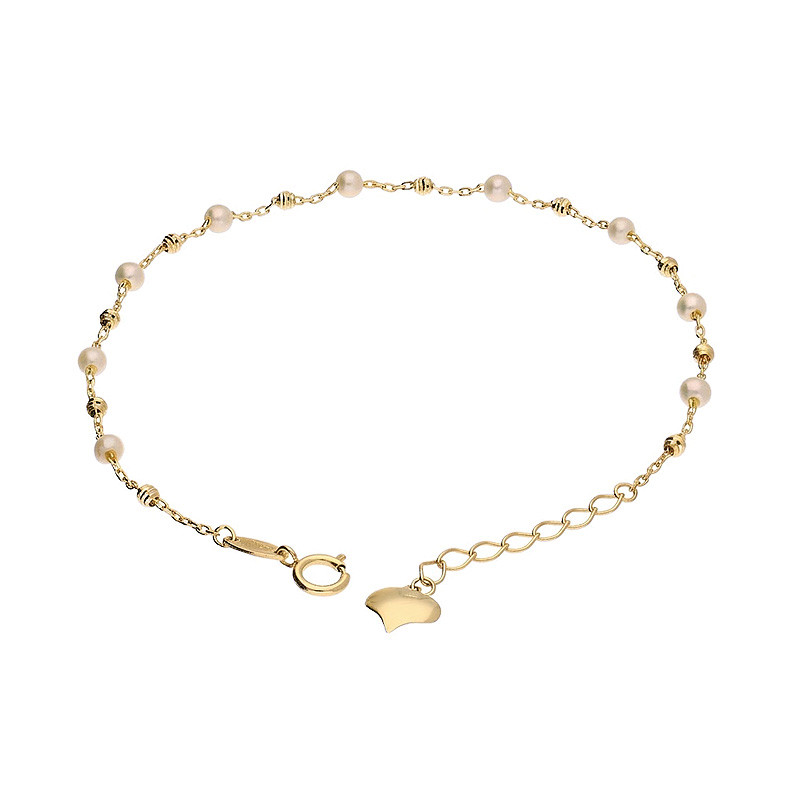 Złota Bransoletka z Perłami Ślubna - JubilerSezam.pl