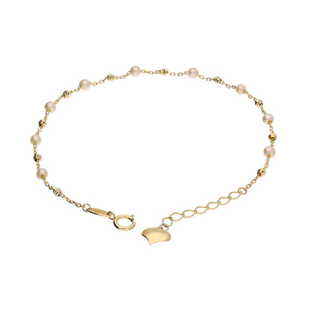 Złota Bransoletka z Perłami Ślubna - JubilerSezam.pl