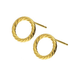 Pozłacane kolczyki koła sznur - JubilerSezam.pl
