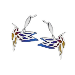 Srebrne Kolczyki Koliber Tytanowe Ażurowe - JubilerSezam.pl