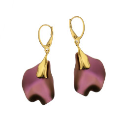 Pozłacane Kolczyki Kalia z Różowym Tytanem - JubilerSezam.pl