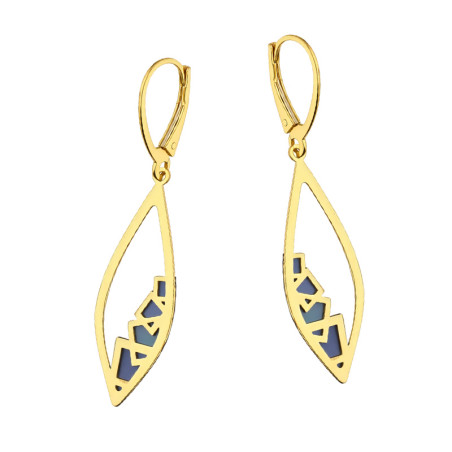 Kolczyki pozłacane łezka z tytanem