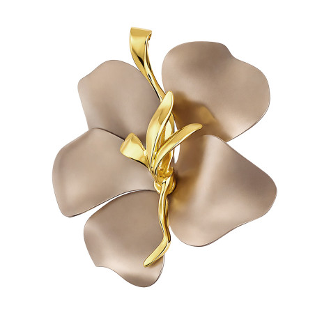 Pozłacana Zawieszka Tytanowy Kwiat Szary - JubilerSezam.pl