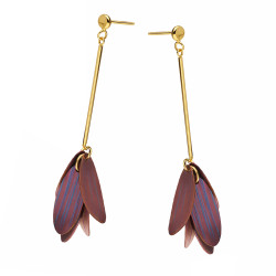 Pozłacane Kolczyki Różowe Płatki Kwiatów - JubilerSezam.pl