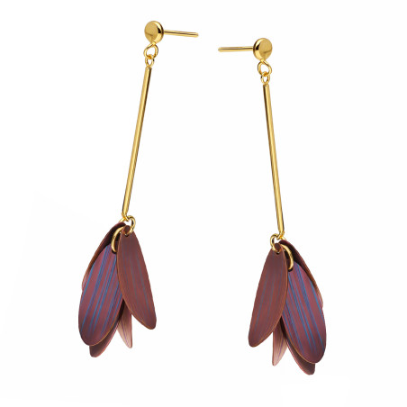 Pozłacane Kolczyki Różowe Płatki Kwiatów - JubilerSezam.pl