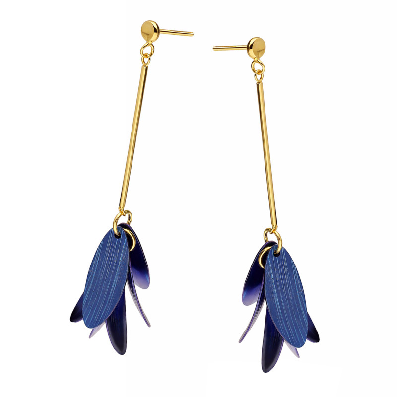 Pozłacane kolczyki tytanowe kwiaty - JubilerSezam.pl