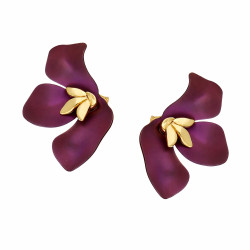 Pozłacane kolczyki kwiat z różowego tytanu - JubilerSezam.pl