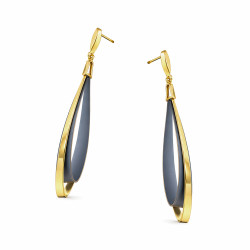 Kolczyki pozłacane podwójna kropla z tytanem