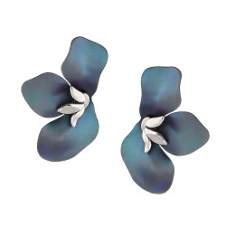 Srebrne Kolczyki Pół Kwiatka z Tytanem - JubilerSezam.pl