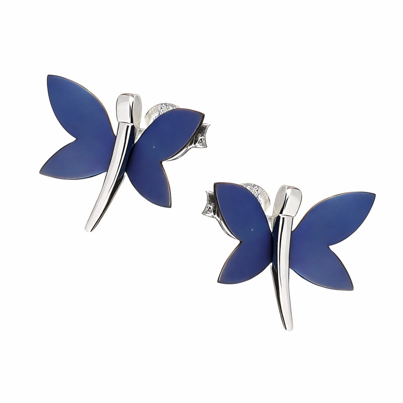 Srebrne Kolczyki Ważki z Tytanem - JubilerSezam.pl