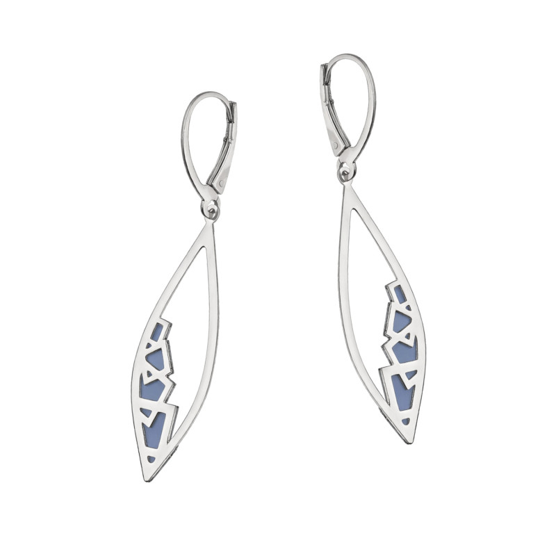 Srebrne Kolczyki Łezki z Niebieskim Tytanem - JubilerSezam.pl