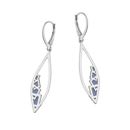 Srebrne Kolczyki Łezki z Niebieskim Tytanem - JubilerSezam.pl