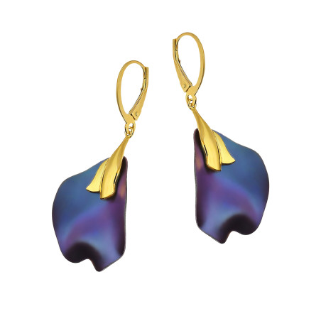 Kolczyki pozłacane tytanowa kalia, srebro 925 z tytanem