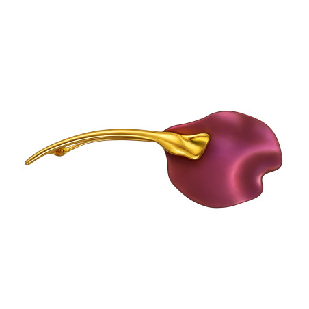 Pozłacana Broszka Kalia z Różowym Tytanem - JubilerSezam.pl