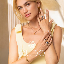 Element stalowy do pierścionka QUDO Bocconi kamień w kolorze Jet