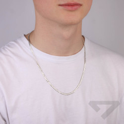 Łańcuszek pancerka 4 mm, srebro rodowane 925