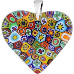 Serduszko ze szkła Murano Ponte z koluszkiem ze srebra 925