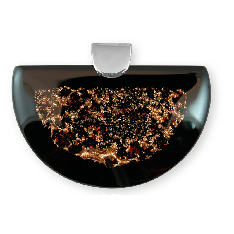 Wisior ze szkła Murano La Fenice, koluszko ze srebra 925