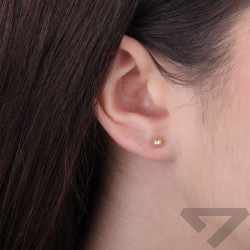 Złote kolczyki kulki 4mm pr. 585 grawerowane - JubilerSezam.pl