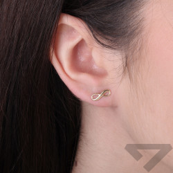 Kolczyki infinity ramka zapinane na sztyft, złoto 375