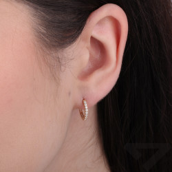 Kolczyki kółka z cyrkoniami, złoto 585