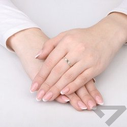 Złoty Pierścionek z Czarną Cyrkonią pr. 375 - JubilerSezam.pl