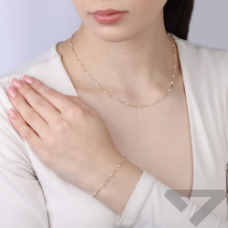 Bransoletka z perełkami 3 mm, ze złota 585