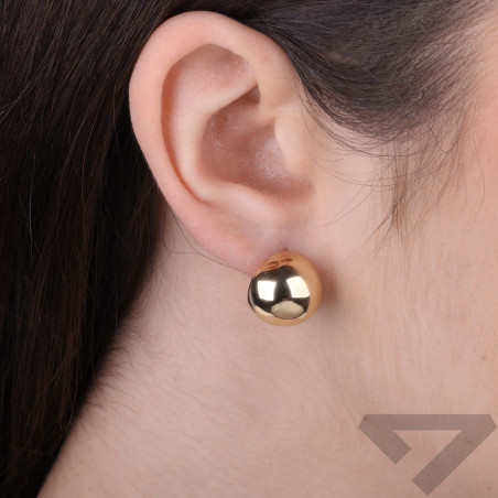 Kolczyki złote kopułka Viral, złoto próby 585