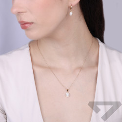 Złote Kolczyki Kreole z Opalem Jubilerskim pr. 375 - JubilerSezam.pl