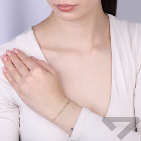 Bransoletka złota z diamentowanymi kulkami, złoto 375