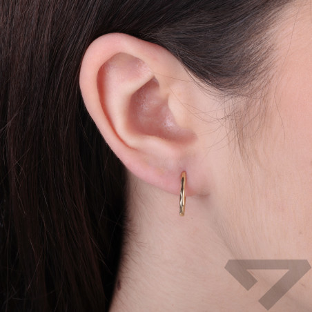 Kolczyki złote owale z falowaną powierzchnią, próba 585