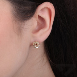 Kolczyki precelek blask 3kol, złoto próby 585