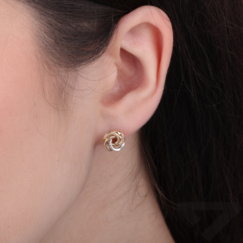 Kolczyki precelek blask 3kol, złoto próby 585