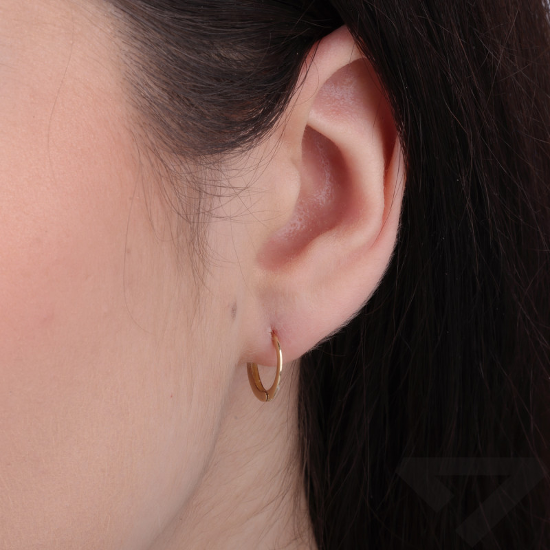 Kolczyki złote kółka gładkie 11 mm, próba 585