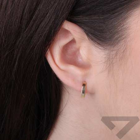 Kolczyki owale fazowane, złoto 585