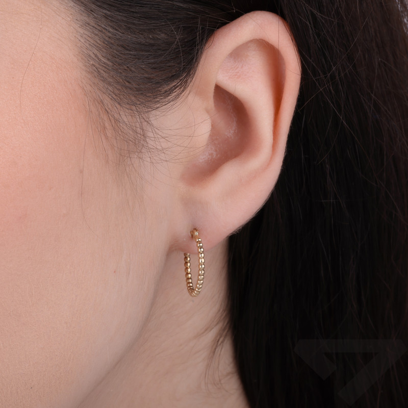 Kolczyki kółka 16 mm bead, próba 585