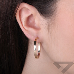 Złote kolczyki kółka z grawerem pr. 375 - JubilerSezam.pl