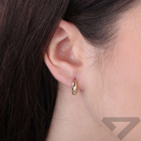 Kolczyki kółka grawerowane 12 mm, próba 375