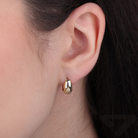 Kolczyki blaszki blask owal, złoto 375