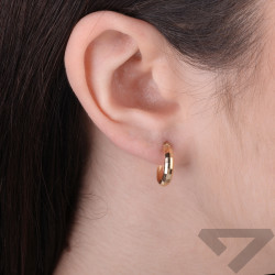 Kolczyki złote fazowane kółka 13 mm, próba 585