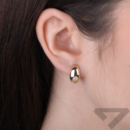 Kolczyki blaszki blask migdał, złoto 375