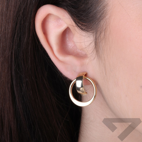 Kolczyki pół kółko w kole, złoto 585