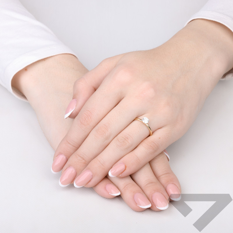 Pierścionek Soliter z diamentem laboratoryjnym 0,56 ct, złoto 585