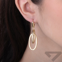 Kolczyki złote wiszące owale, próba 585