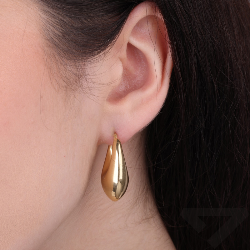 Kolczyki VIRAL owalne dmuchane koła, złoto 585